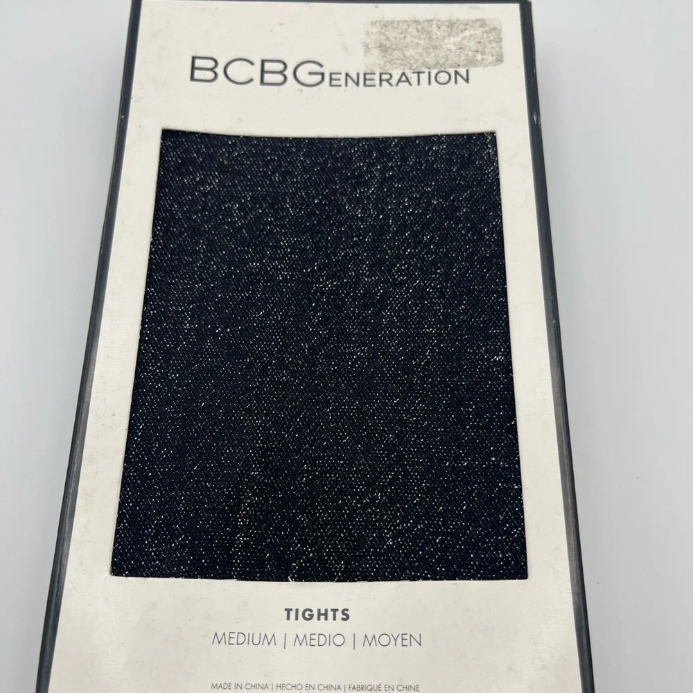 BCBGeneration Black Sparkle Tights Size M in Packaging
